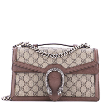 Gucci Dionysus Top Handle Chain Bag GG Coated Canvas Small