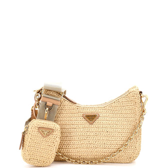 Prada Re-Edition 2005 Shoulder Bag Raffia Small