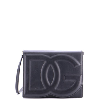 Dolce & Gabbana DG Logo Flap Shoulder Bag Leather Small