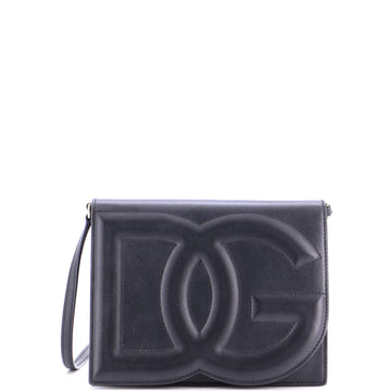 Dolce & Gabbana DG Logo Flap Shoulder Bag Leather Small