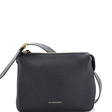 Burberry Helmsley Crossbody Bag Leather with House Check Canvas Small