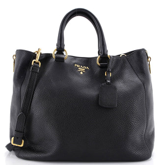 Prada Side Zip Convertible Tote Vitello Daino Large