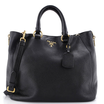 Prada Side Zip Convertible Tote Vitello Daino Large