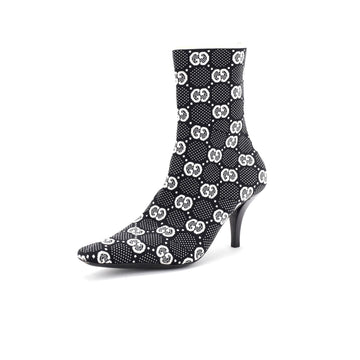 Gucci Women's Pointy Toe Sock Boots GG Technical Fabric