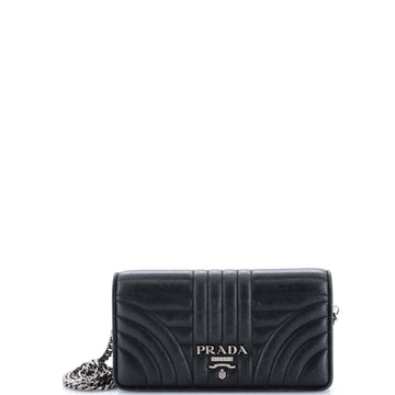 Prada Wallet on Chain Diagramme Quilted Leather Small