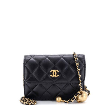 Chanel Pearl Crush Flap Clutch with Chain Quilted Lambskin Mini