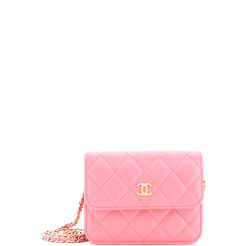 Chanel Pearl Crush Flap Clutch with Chain Quilted Lambskin Mini