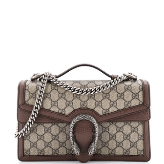 Gucci Dionysus Top Handle Chain Bag GG Coated Canvas Small