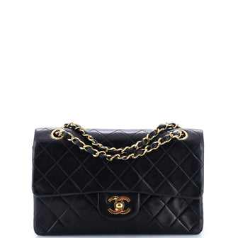 Chanel Vintage Classic Double Flap Bag Quilted Lambskin Small