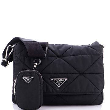 Prada Padded Flap Shoulder Bag Quilted Tessuto