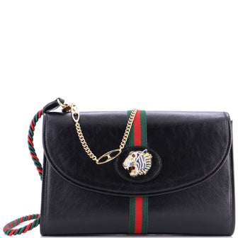 Gucci Rajah Web Chain Shoulder Bag Leather Medium