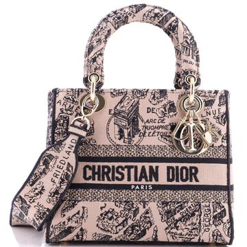 Christian Dior Lady D-Lite Bag Embroidered Canvas Medium
