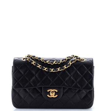 Chanel Vintage Classic Double Flap Bag Quilted Lambskin Small