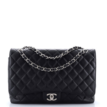 Chanel Classic Double Flap Bag Quilted Caviar Maxi