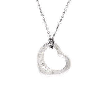 Tiffany & Co. Elsa Peretti Open Heart Pendant Necklace Platinum 16mm