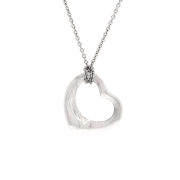 Tiffany & Co. Elsa Peretti Open Heart Pendant Necklace Platinum 16mm