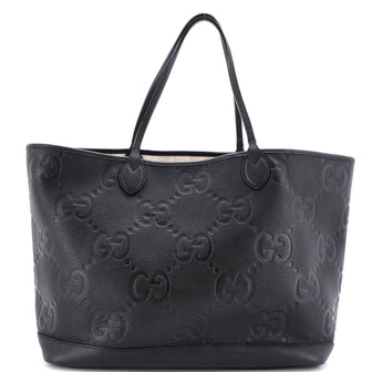 Gucci Open Shopping Tote Jumbo GG Embossed Leather Large
