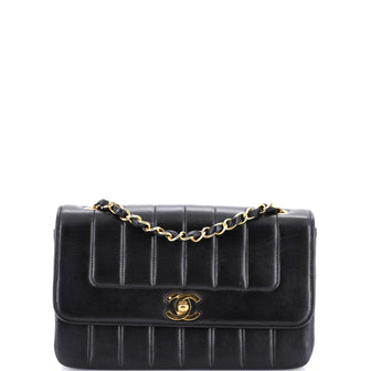 Chanel Vintage CC Chain Flap Bag Vertical Quilt Lambskin Small