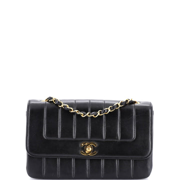 Chanel Vintage CC Chain Flap Bag Vertical Quilt Lambskin Small