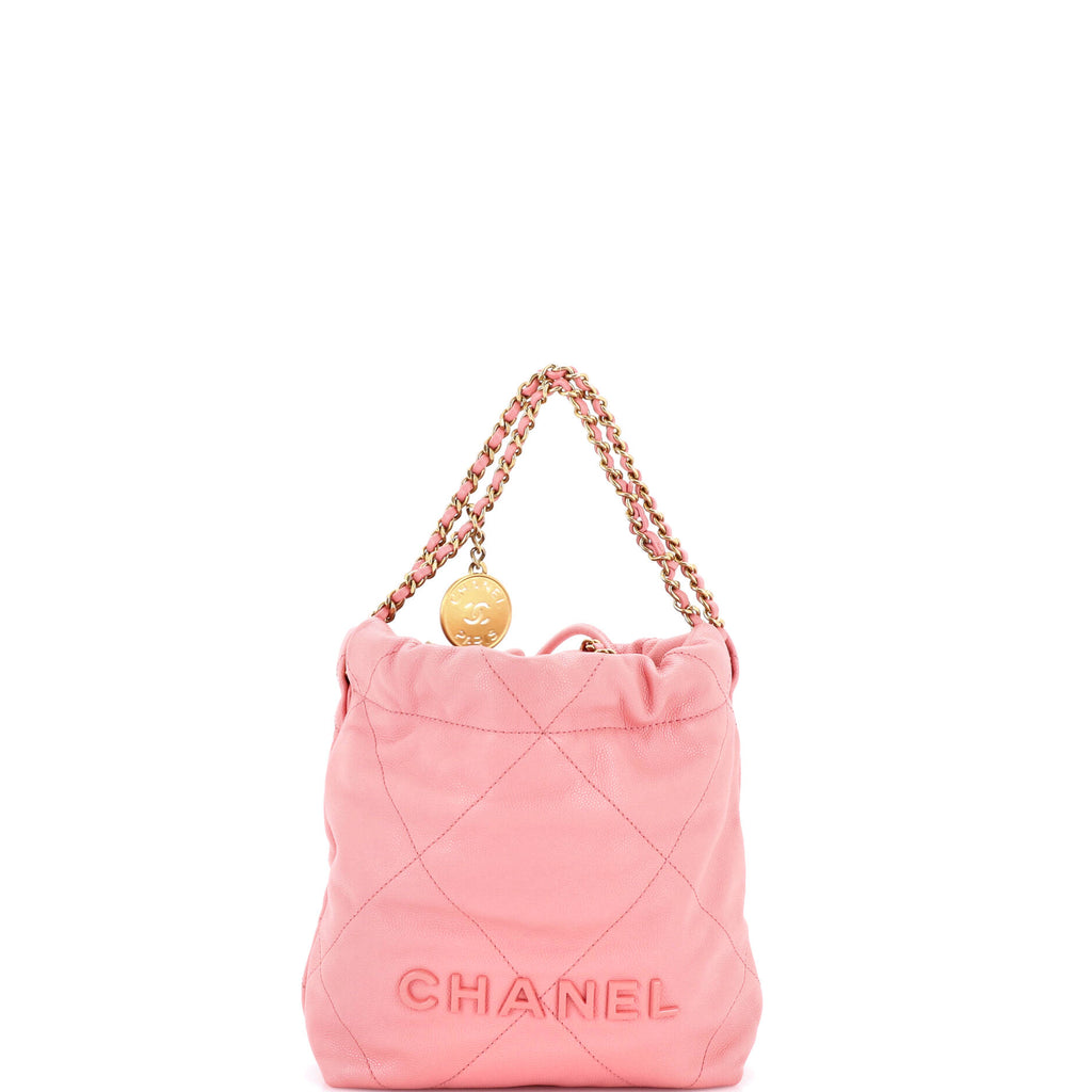 22 Chain Hobo Quilted Caviar Mini