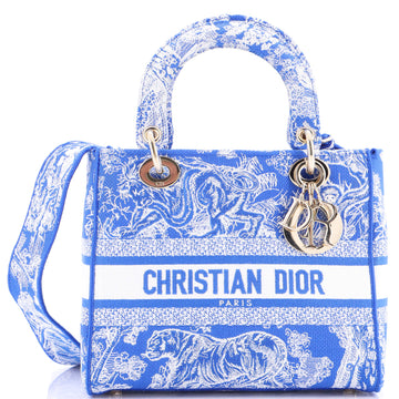 Christian Dior Toile de Jouy Lady D-Lite Bag Embroidered Canvas