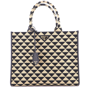Prada Symbole Shopper Tote Jacquard Large