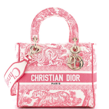 Christian Dior Toile de Jouy Lady D-Lite Bag Embroidered Canvas
