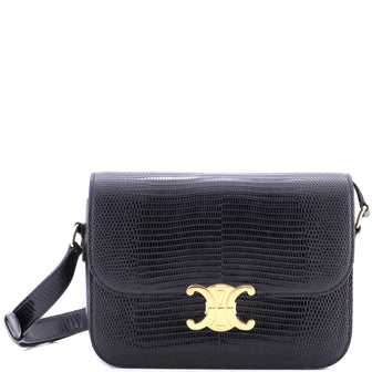 Celine Triomphe Shoulder Bag Lizard Medium