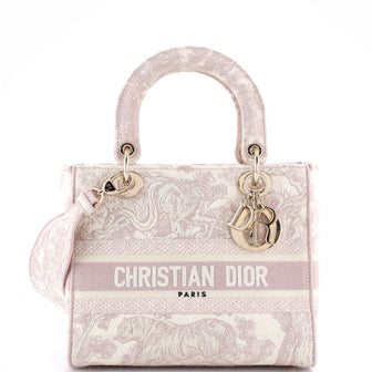 Christian Dior Toile de Jouy Lady D-Lite Bag Embroidered Canvas