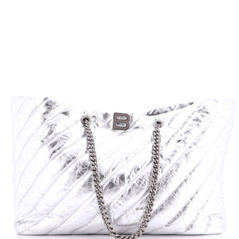 Balenciaga Crush Carry All Chain Tote Quilted Leather Large