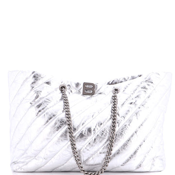 Balenciaga Crush Carry All Chain Tote Quilted Leather Large