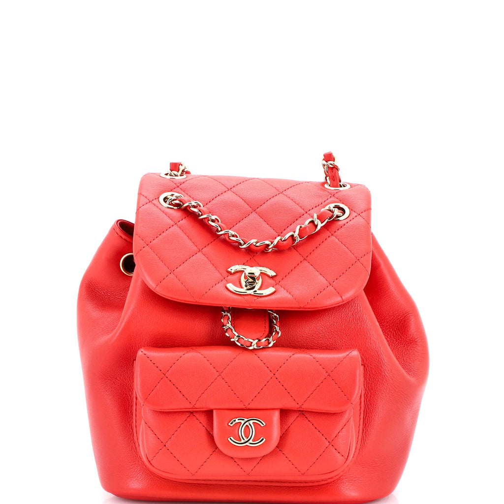 Duma Drawstring Backpack Quilted Leather Small