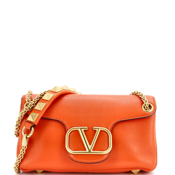 Valentino Garavani Stud Sign Shoulder Bag Leather and Suede