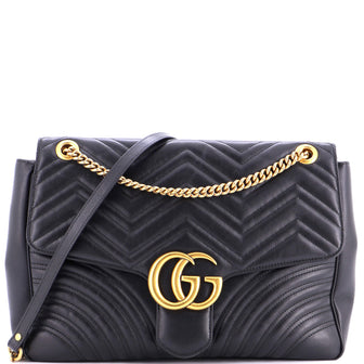 Gucci GG Marmont Flap Bag Matelasse Leather Large
