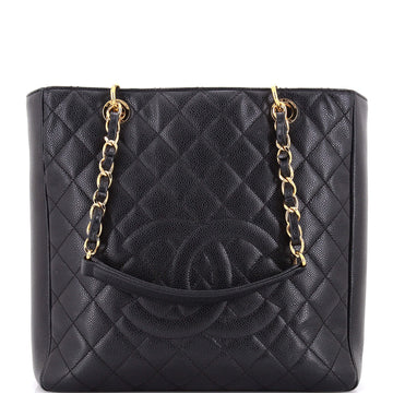 Chanel Petite Shopping Tote Quilted Caviar Large