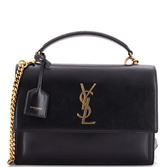Saint Laurent Sunset Top Handle Shoulder Bag Leather Medium