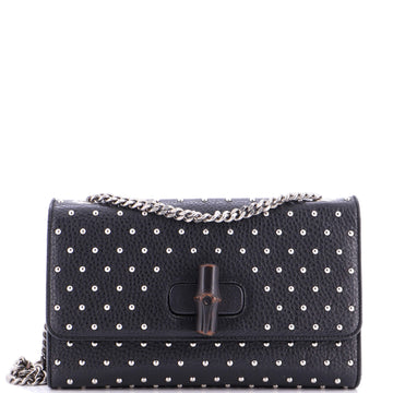 Gucci Miss Bamboo Shoulder Bag Studded Leather Medium