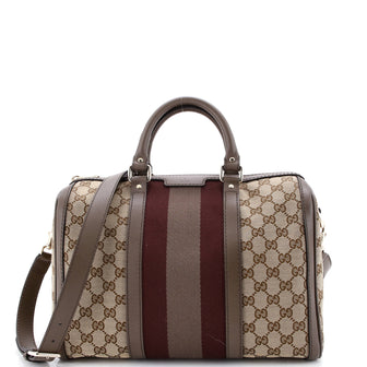 Gucci Vintage Web Boston Bag GG Canvas Medium