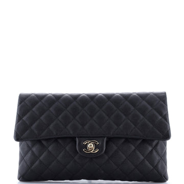 Chanel Classic Flap Clutch Quilted Caviar