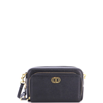 Christian Dior Caro Double Pouch Crossbody Bag Leather