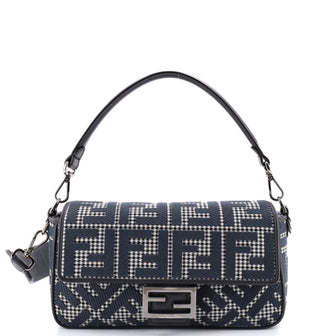 Fendi Baguette NM Bag Zucca Houndstooth Wool Medium