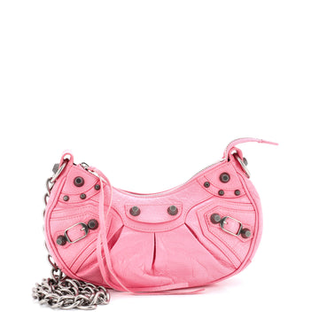 Balenciaga Le Cagole Giant Studs Chain Shoulder Bag Leather XS