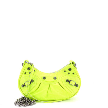 Balenciaga Le Cagole Giant Studs Chain Shoulder Bag Leather XS