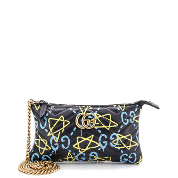 Gucci GG Marmont Chain Shoulder Bag GucciGhost Matelasse Leather Mini