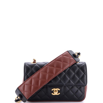 Chanel Strap Into Flap Bag Quilted Calfskin Small