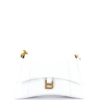 Balenciaga Downtown S Chain-Handle Shoulder Bag Crocodile Embossed Leather Small