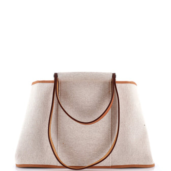 Hermes Cabag Elan Toile and Leather 39