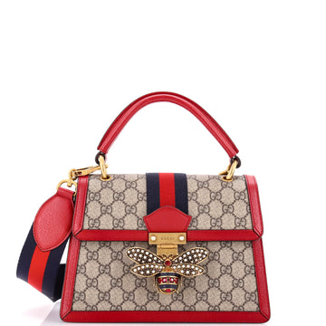 Gucci Queen Margaret Top Handle Bag GG Coated Canvas with Leather Small