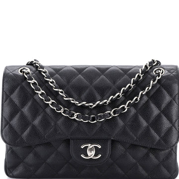 Chanel Classic Double Flap Bag Quilted Caviar Jumbo