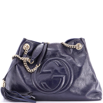 Gucci Soho Chain Strap Shoulder Bag Patent Medium